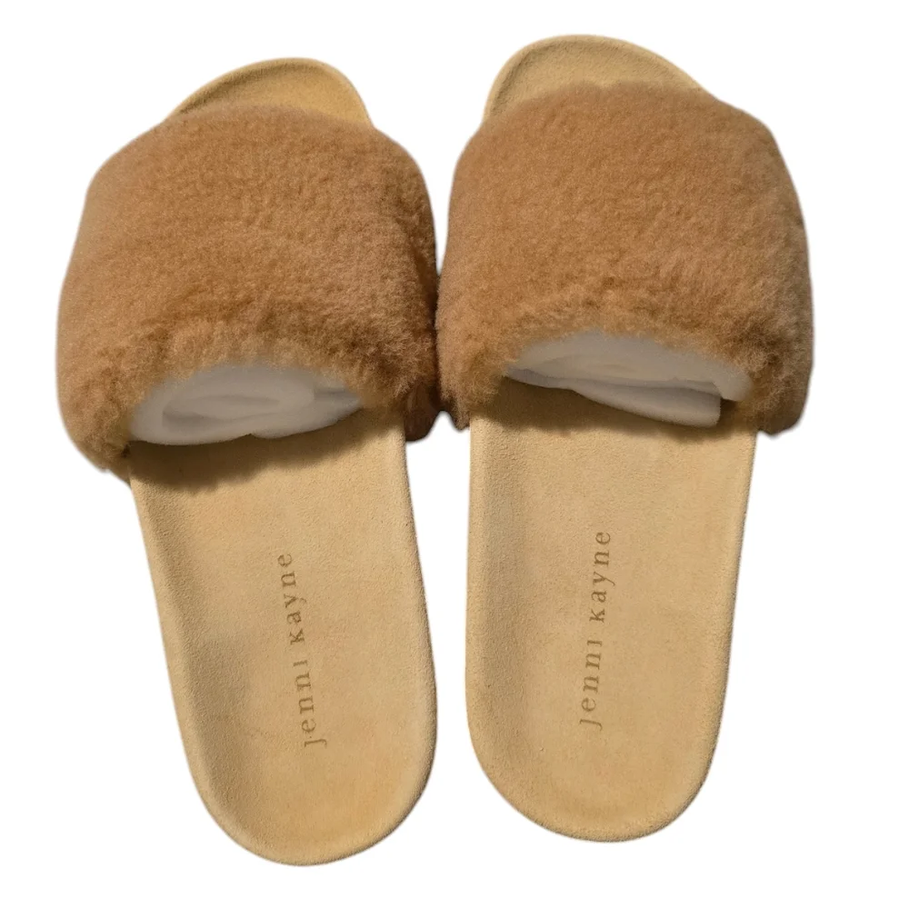 NEW Jenni Kayne Shearling Slides Tan size‎ 38/8